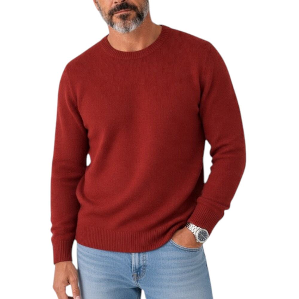 PENDLETON Shetland Washable Wool Crew Neck Pulover Sweater Men M Brick Cozy NWOT